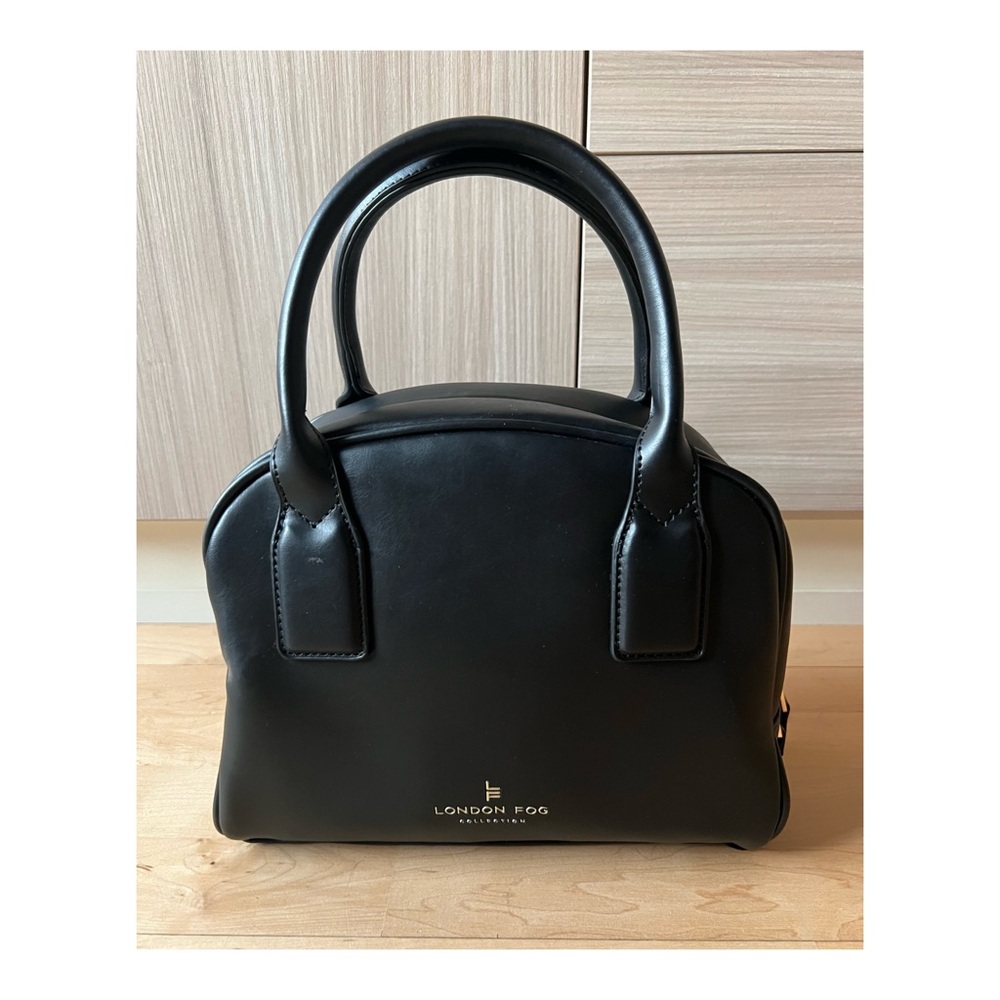 London Fog faux Leather top handle satchel 100th anniversary convertible handbag